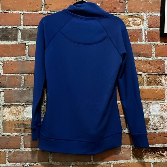 Athleta Lapis Blue Shawl Collar Fleece Sweatshirt Size S - Picture 4 of 4